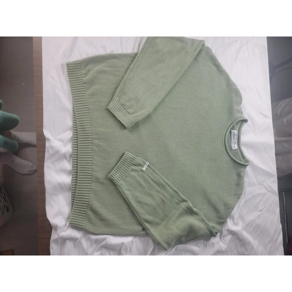 About:Blank Men's Sage 100% Cotton Logo Sweater XXL